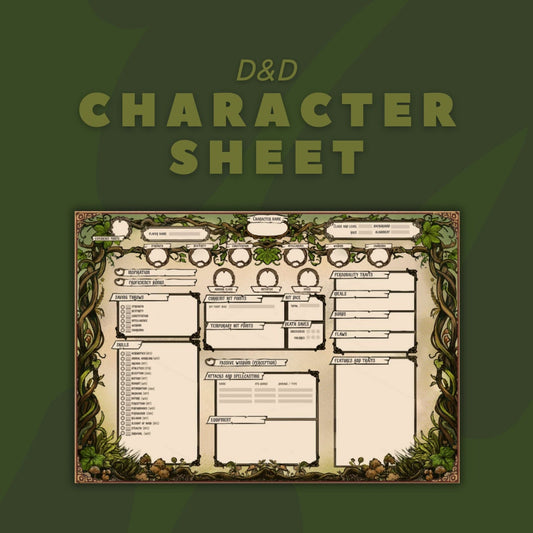 Character Sheet - digital download preview