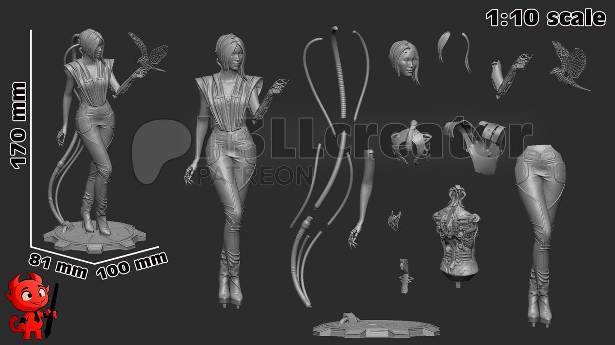 Songbird Figure - Cyberpunk 2077 - resin miniature view 8