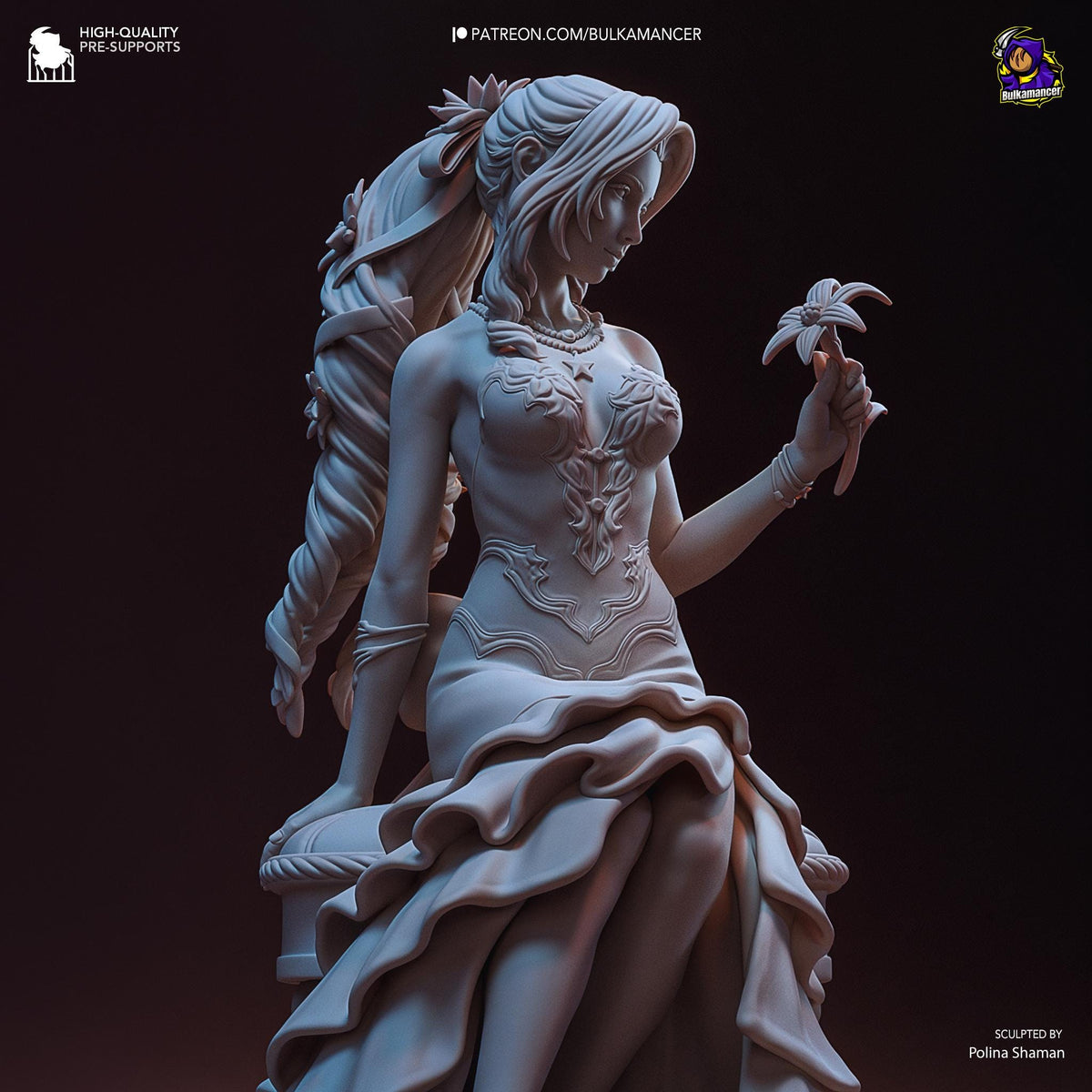 Aerith Figure - Final Fantasy VII - paintable tabletop miniature product view