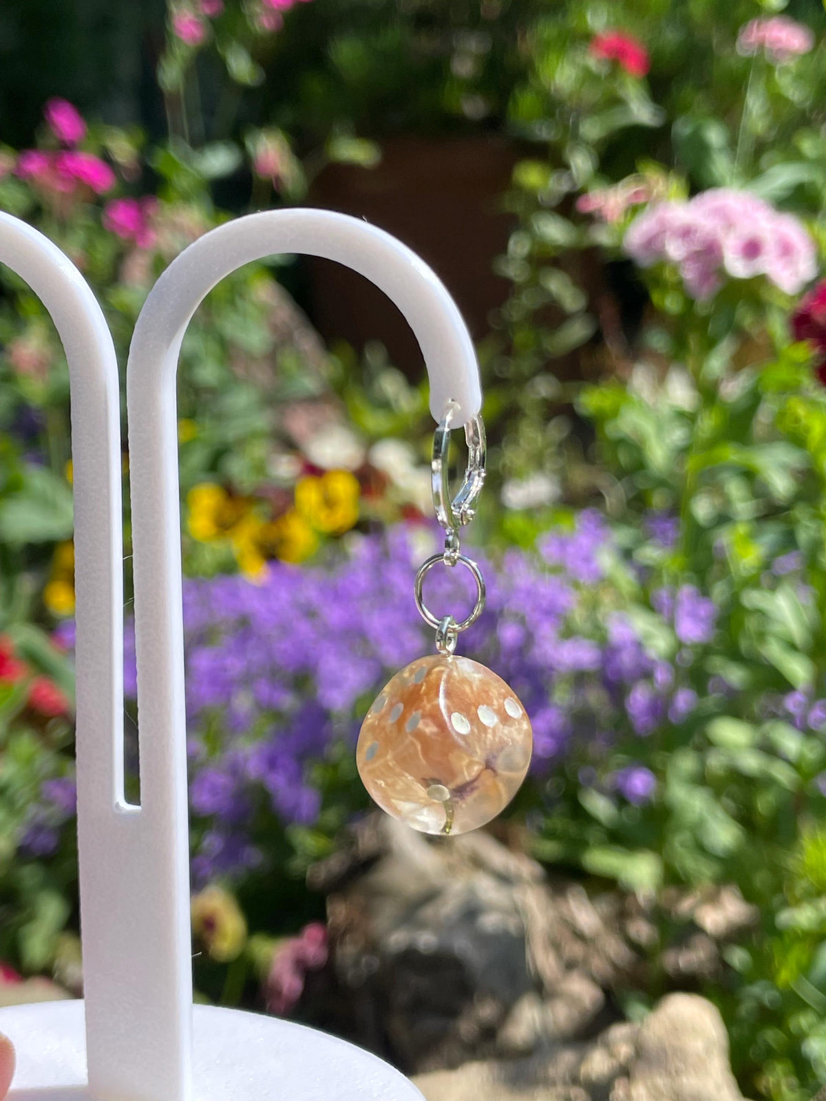 Clear D6 Dice Earrings - resin miniature view 5