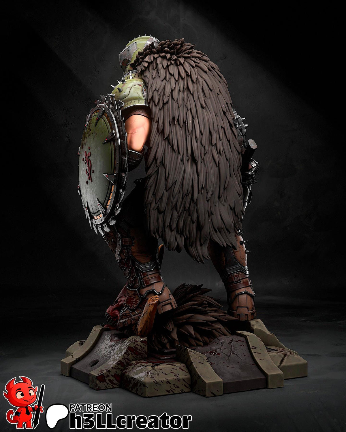 Doomguy Figure - resin tabletop miniature alternate angle