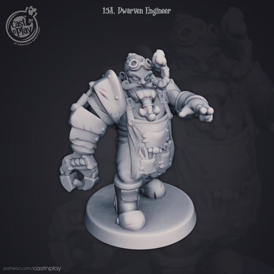 Dwarf Artificer Miniature - resin tabletop miniature front view