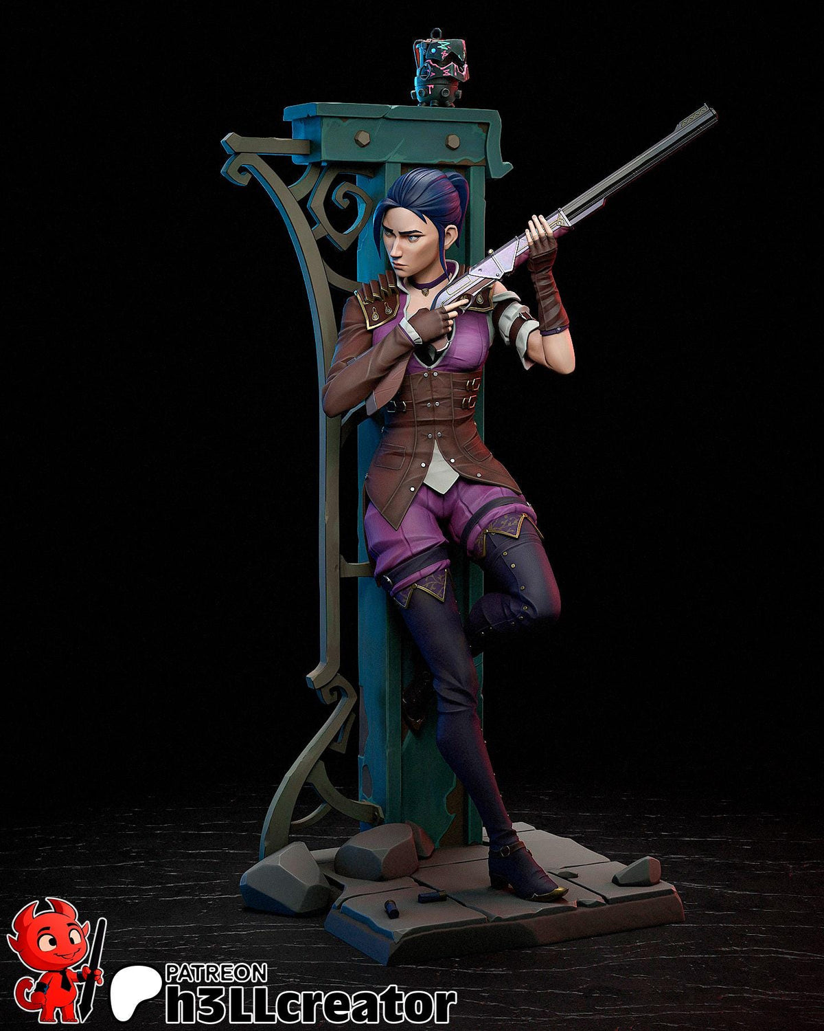 Caitlyn Figure - Arcane - resin tabletop miniature front view
