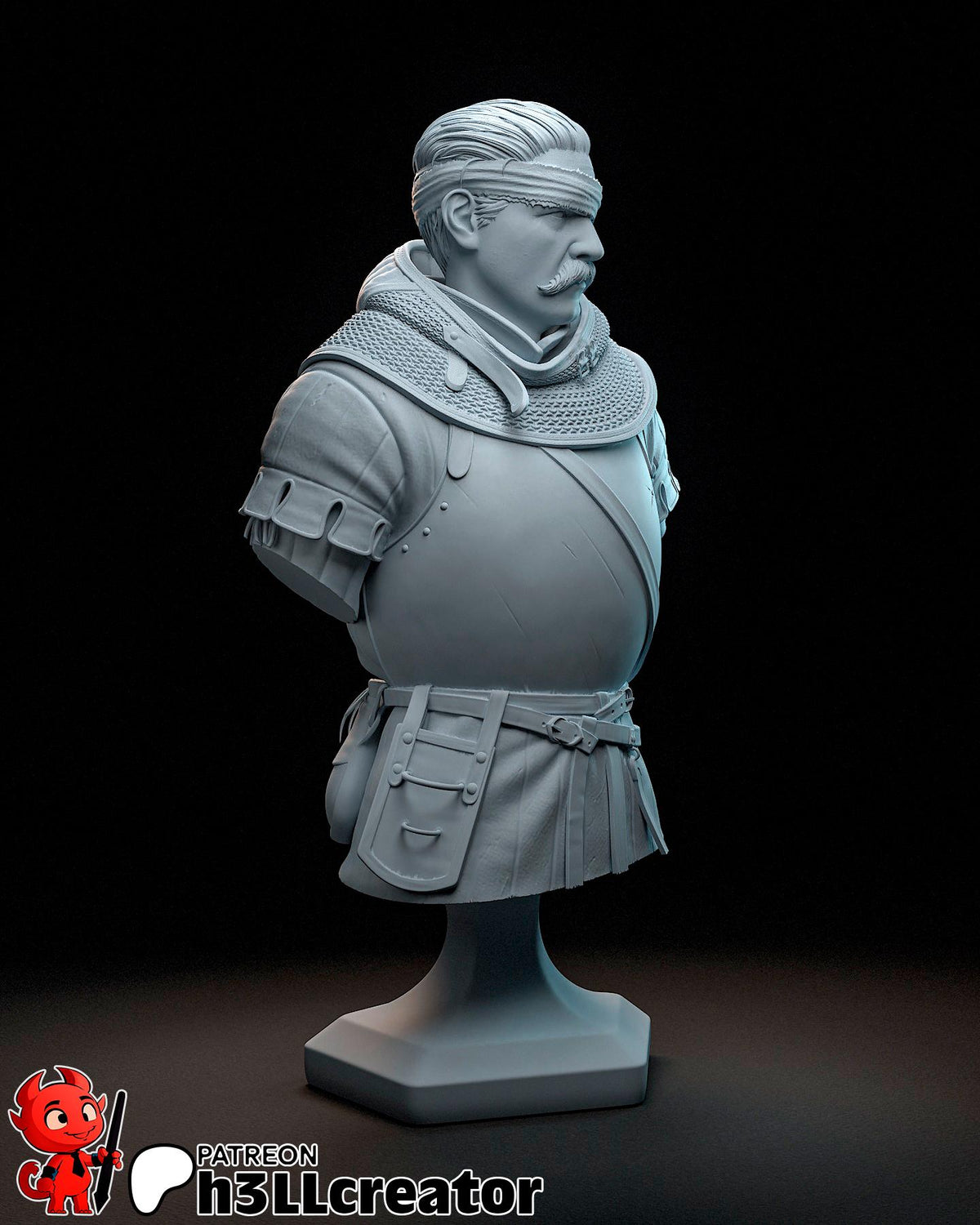 Jan Zizka Bust - Kingdom Come: Deliverance 2 - resin tabletop miniature alternate angle