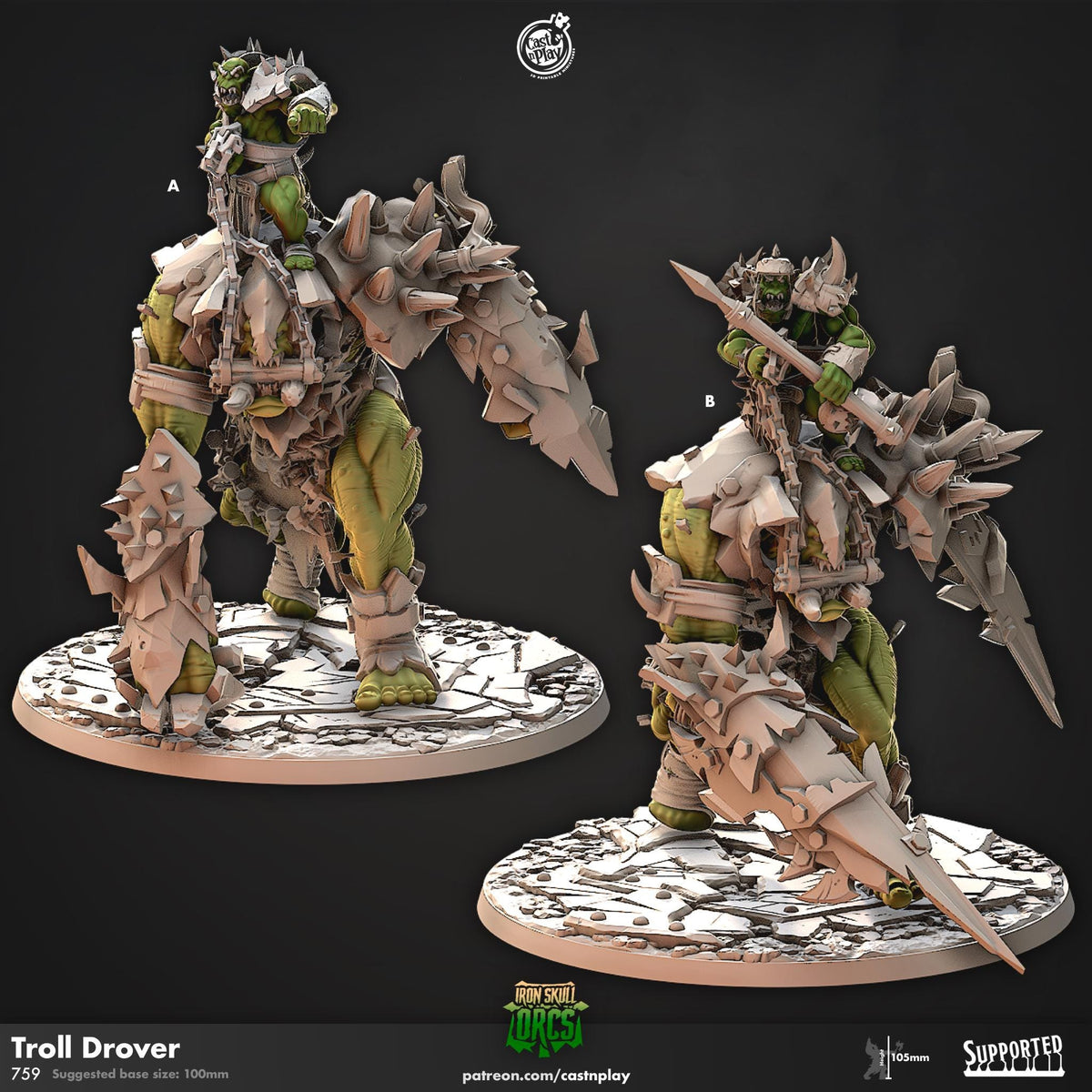 Troll Miniature - resin tabletop miniature front view