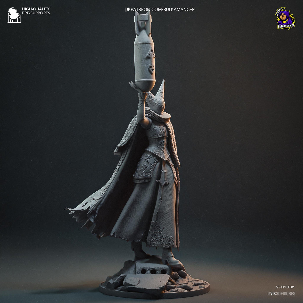 Artillery Witch Trench Crusade Figure - paintable tabletop miniature product view
