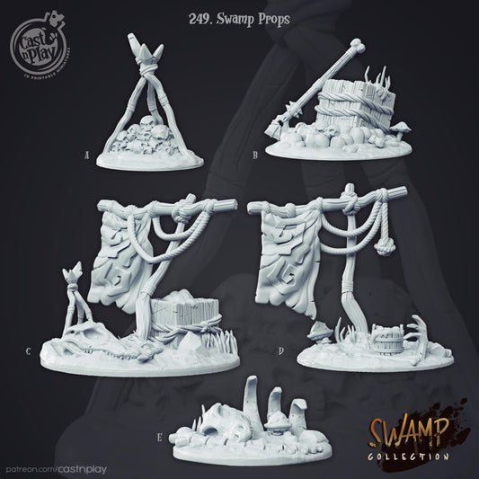 Swamp Collection Skeleton Piles Terrain Set - resin tabletop miniature front view
