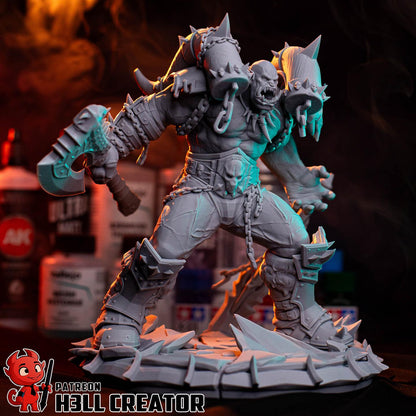 Garrosh Hellscream Figure - World of Warcraft - 3D printed miniature detail view