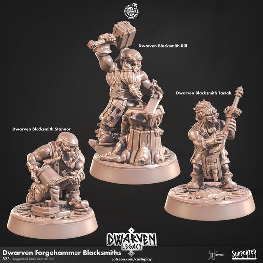 Dwarf Blacksmith Miniature - resin tabletop miniature front view