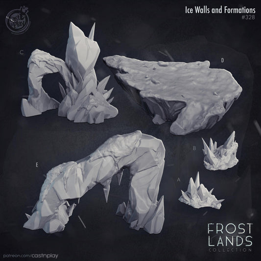 Arctic Walls Formations Scatter Terrain - resin tabletop miniature front view