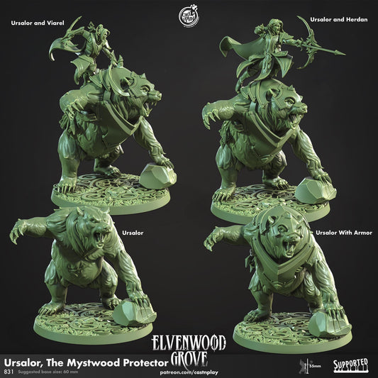 Elf Animal Companion Miniature - resin tabletop miniature front view
