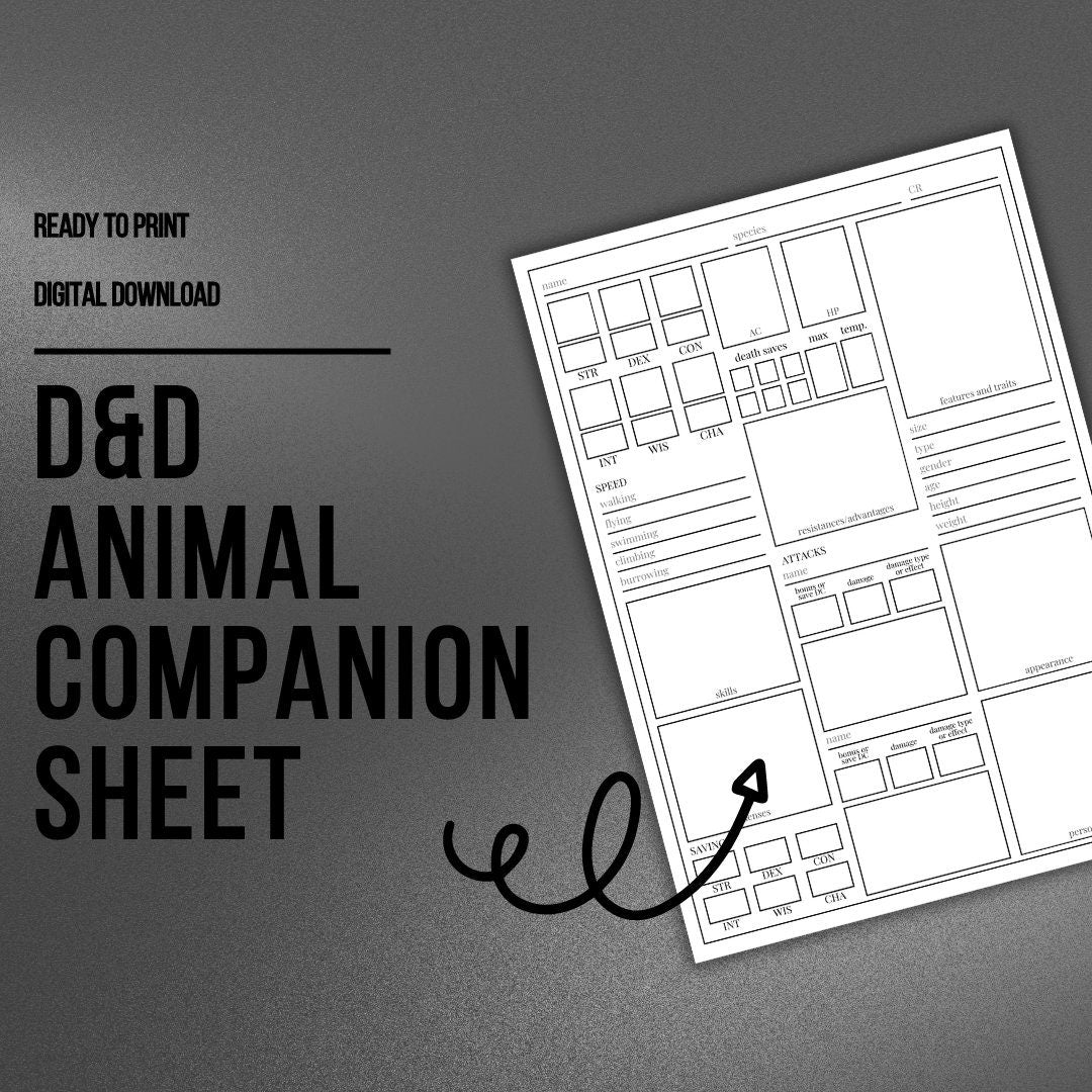 Animal Companion Sheet - resin tabletop miniature front view