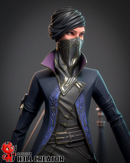 Emily Dishonored 2 Figure - paintable tabletop miniature product view