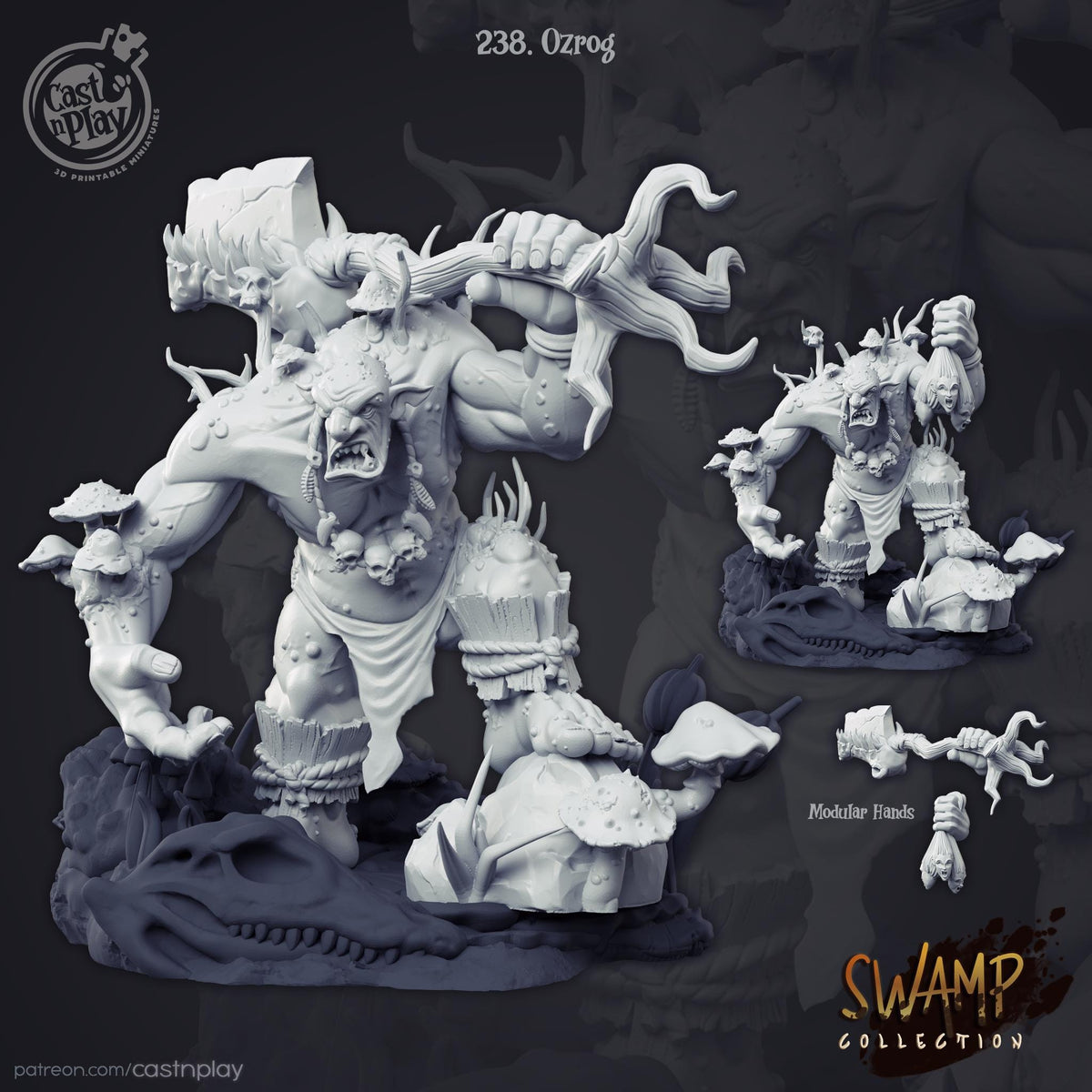 Orc Miniature - resin tabletop miniature alternate angle