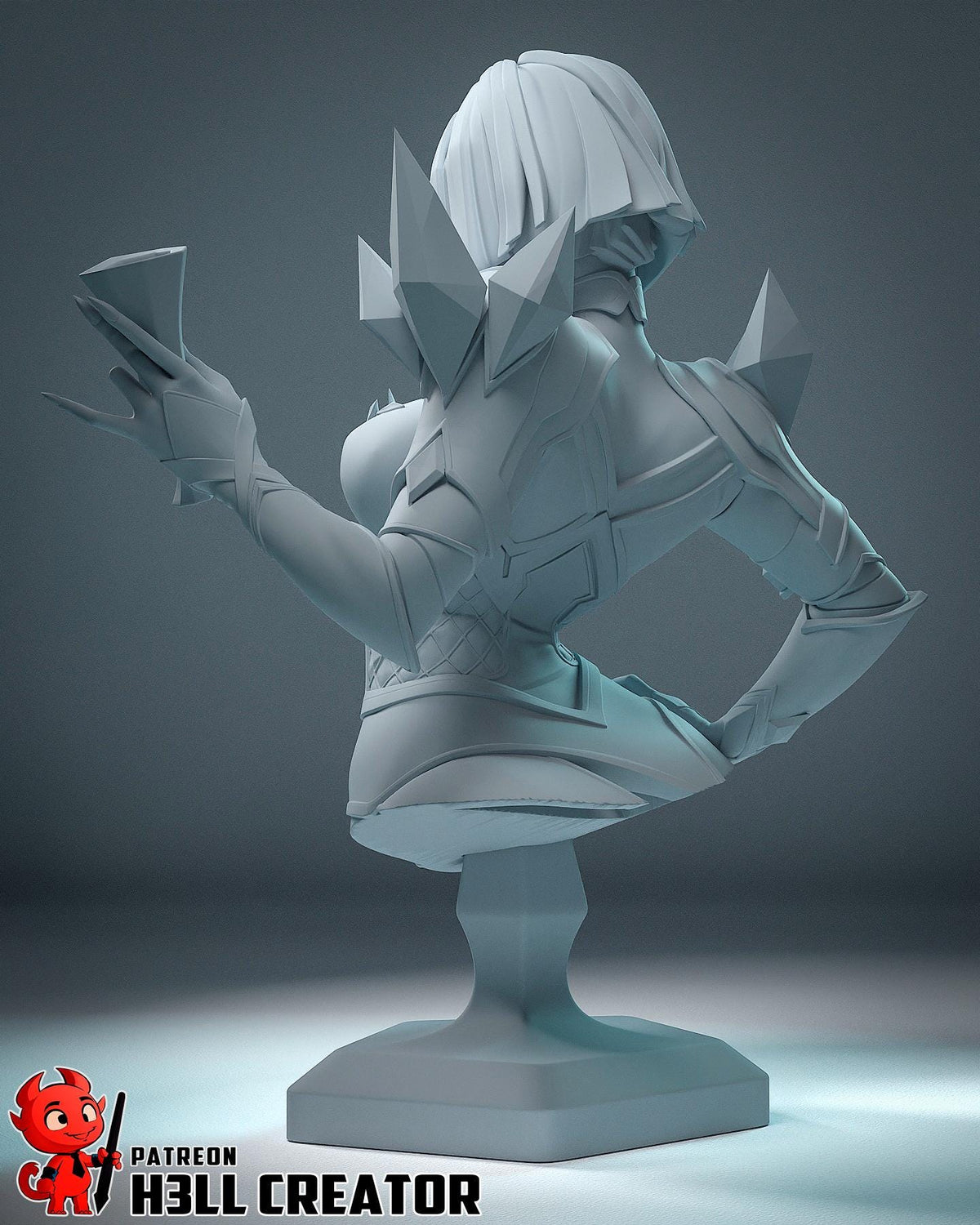 Emma Frost Bust - Marvel Rivals - 3D printed miniature detail view