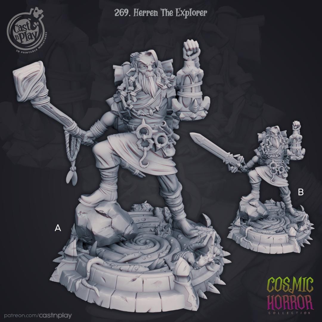 Wizard Miniature - resin tabletop miniature alternate angle