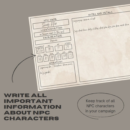 Fillable NPC Cards - digital product alternate preview