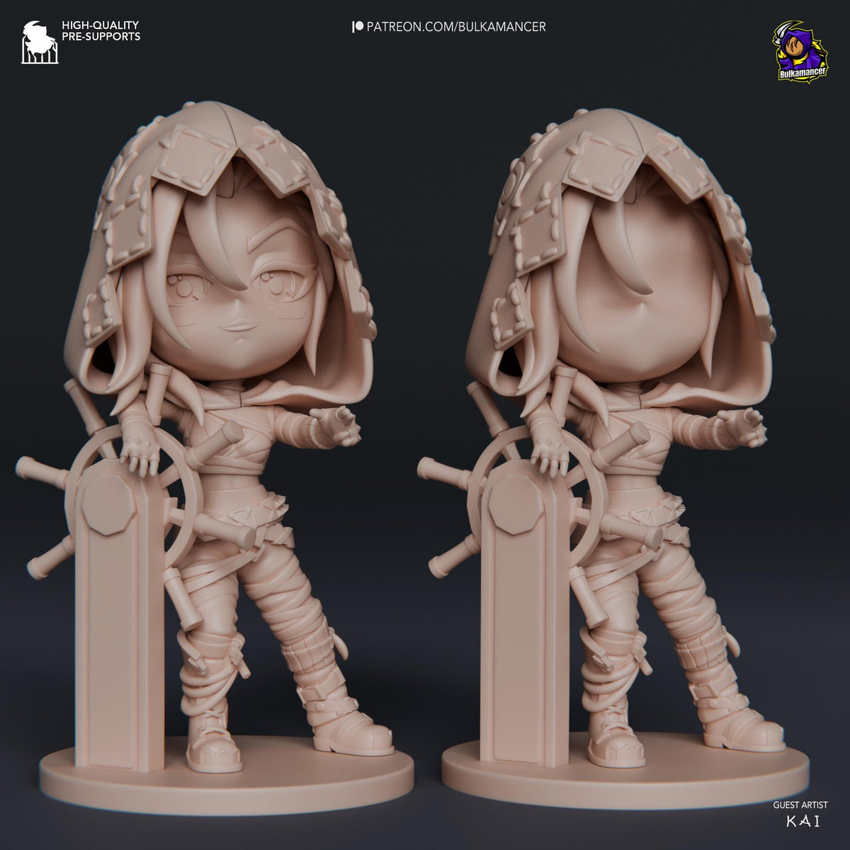 Jinx Fractured Chibi Figure - Arcane - resin tabletop miniature alternate angle