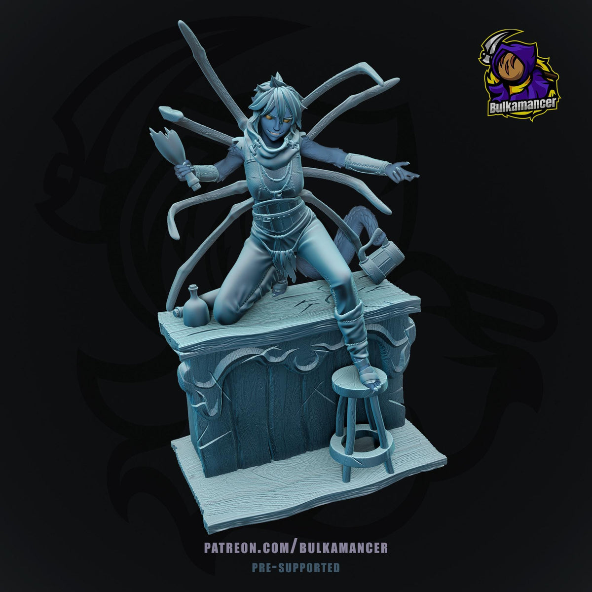 Wenduag Figure - Wrath of the Righteous - 3D printed miniature detail view