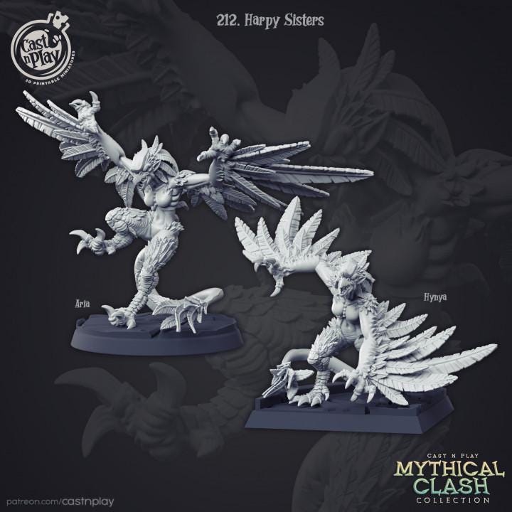 Harpy Miniature - resin tabletop miniature front view