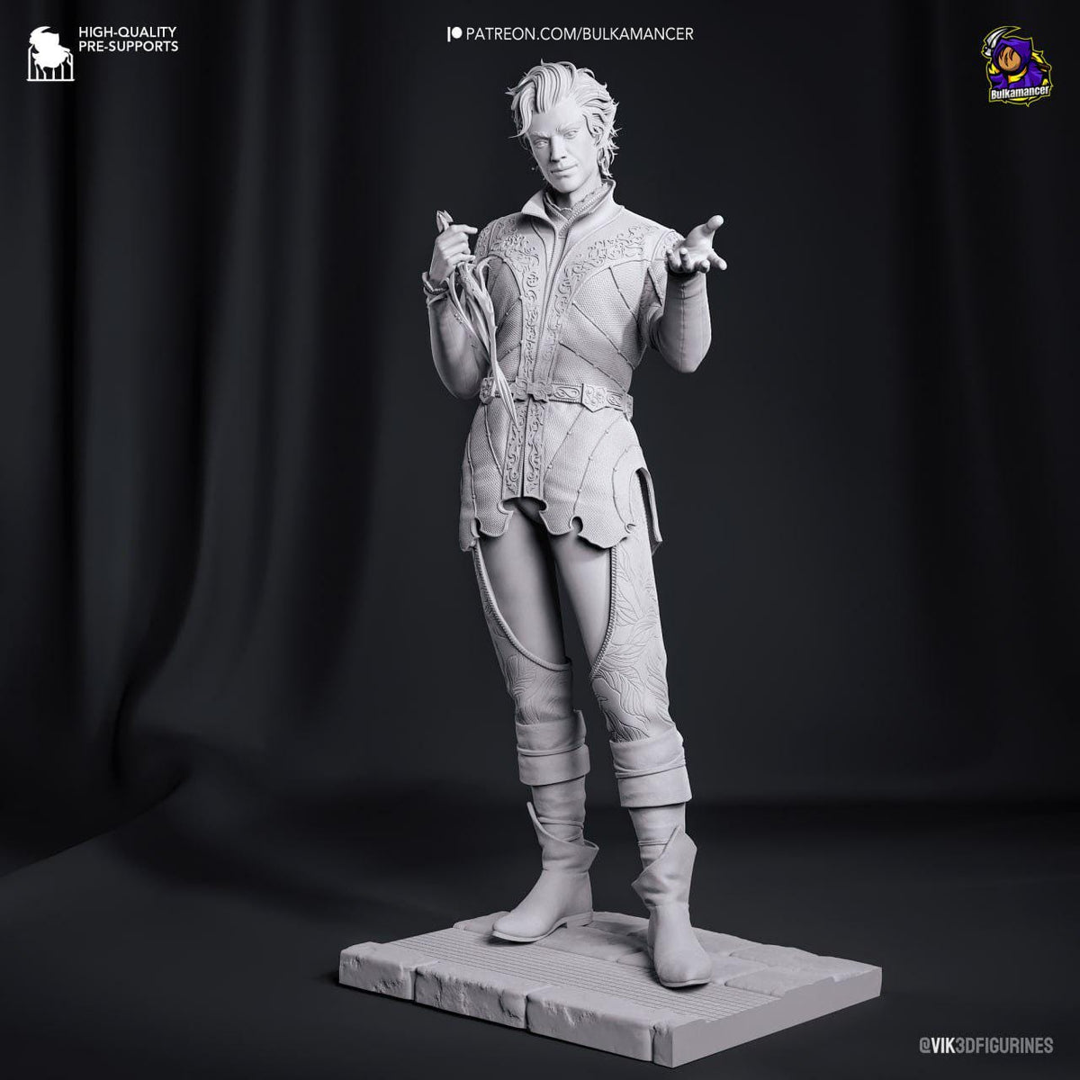 Astarion Figure - Baldur's Gate 3 - resin tabletop miniature alternate angle