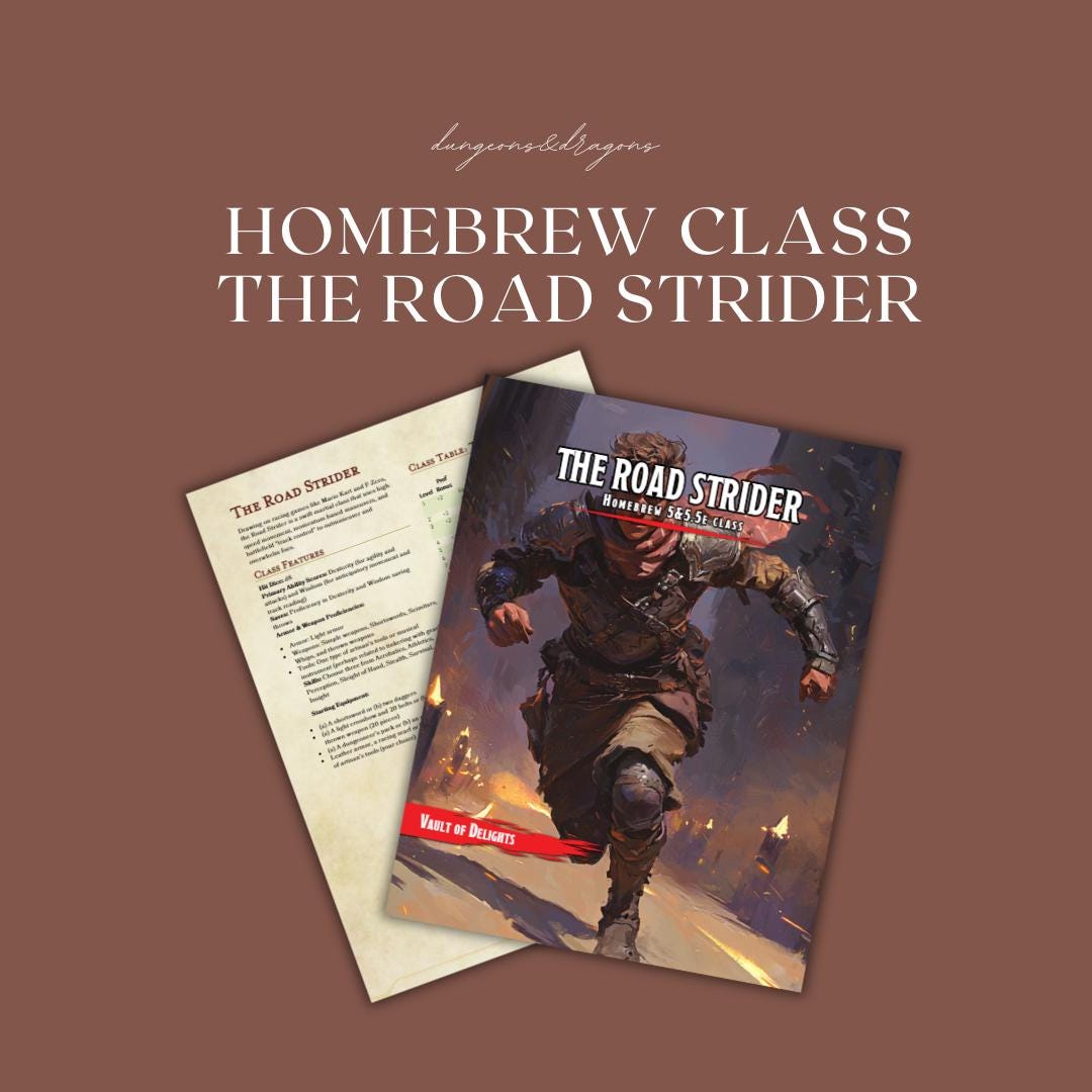 Road Strider Homebrew Class Guide - digital download preview