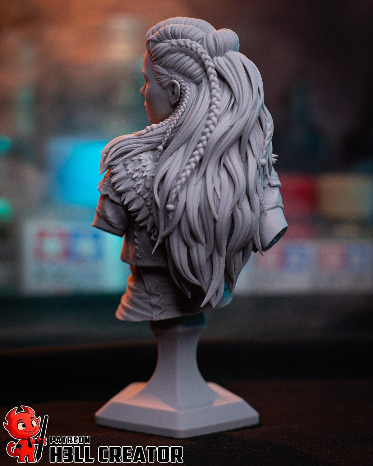 Aloy Horizon Zero Dawn Bust - 3D printed miniature detail view