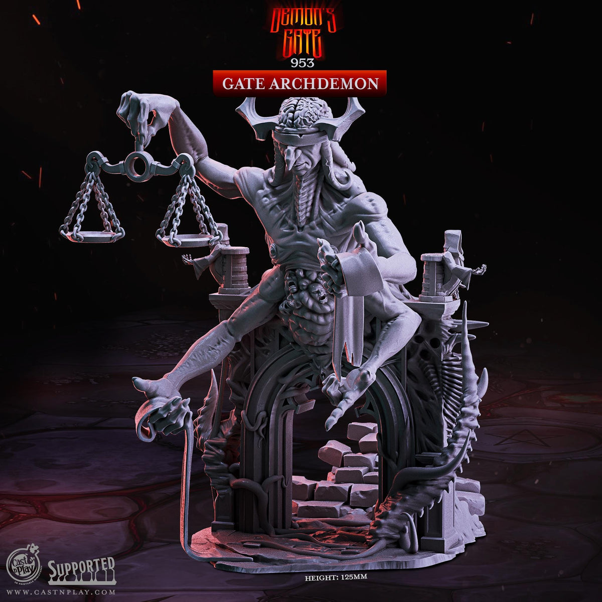 Archdemon Enemy Miniature - resin tabletop miniature front view