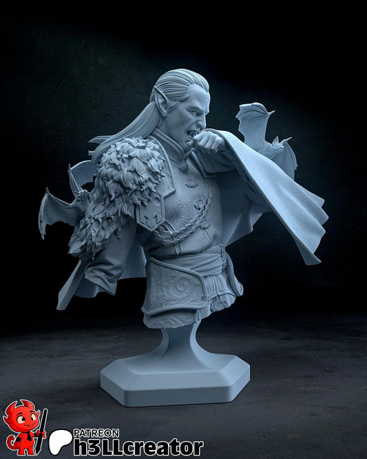 Strahd von Zarovich Curse of Strahd Bust - resin tabletop miniature alternate angle