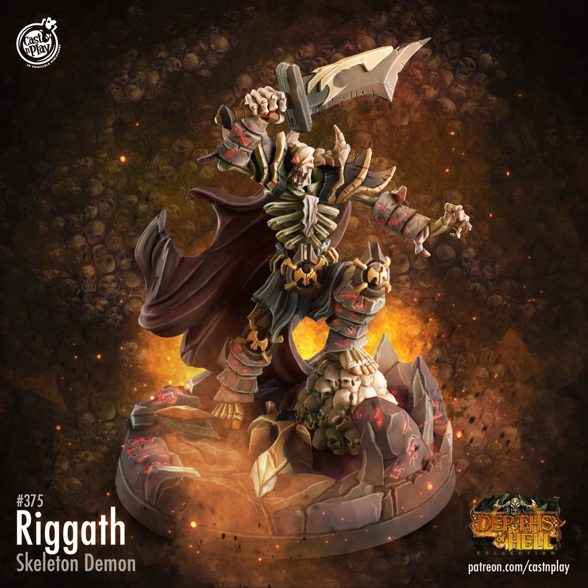 Skeleton Miniature - resin tabletop miniature alternate angle