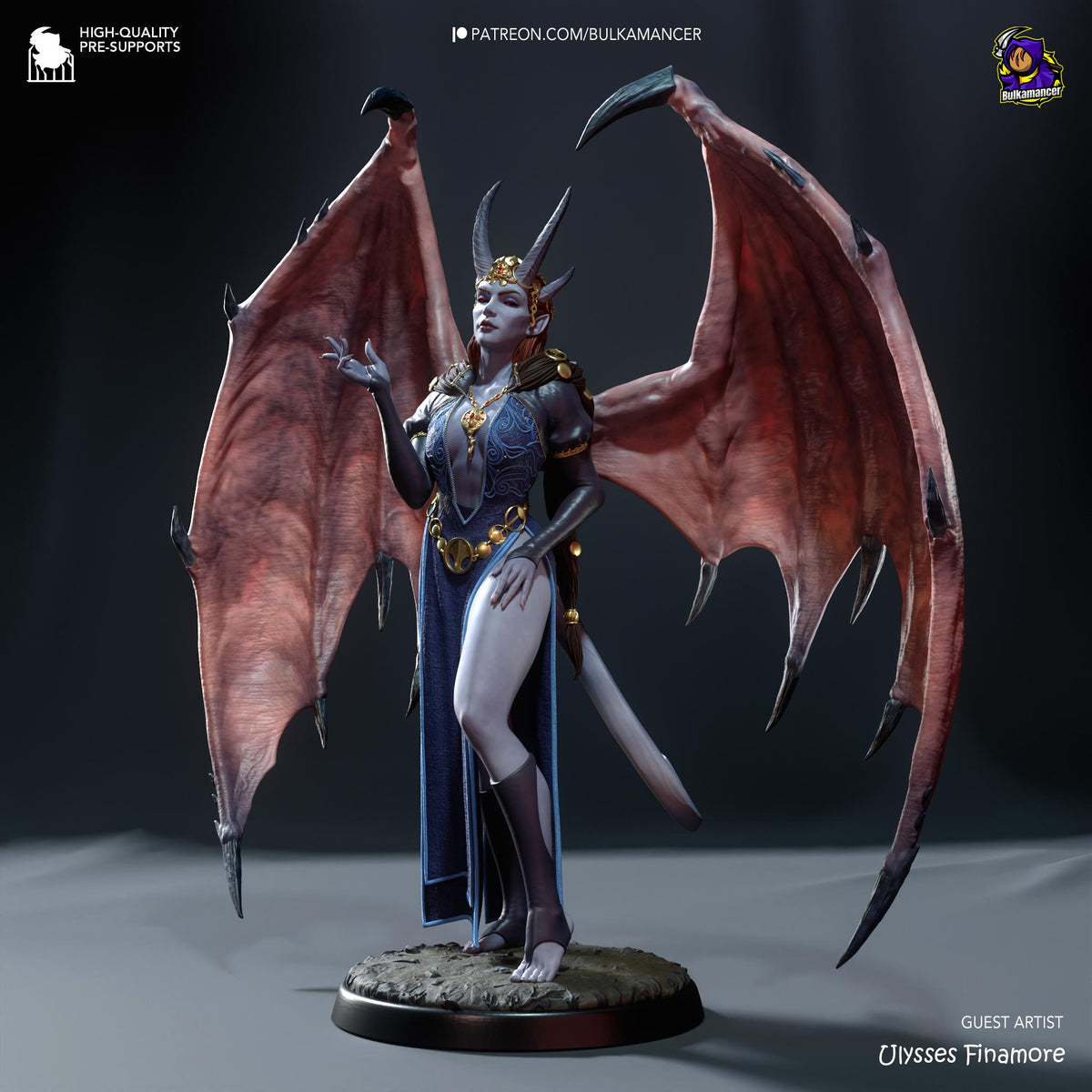 Mizora Figure - Baldur's Gate 3 - 3D printed miniature detail view