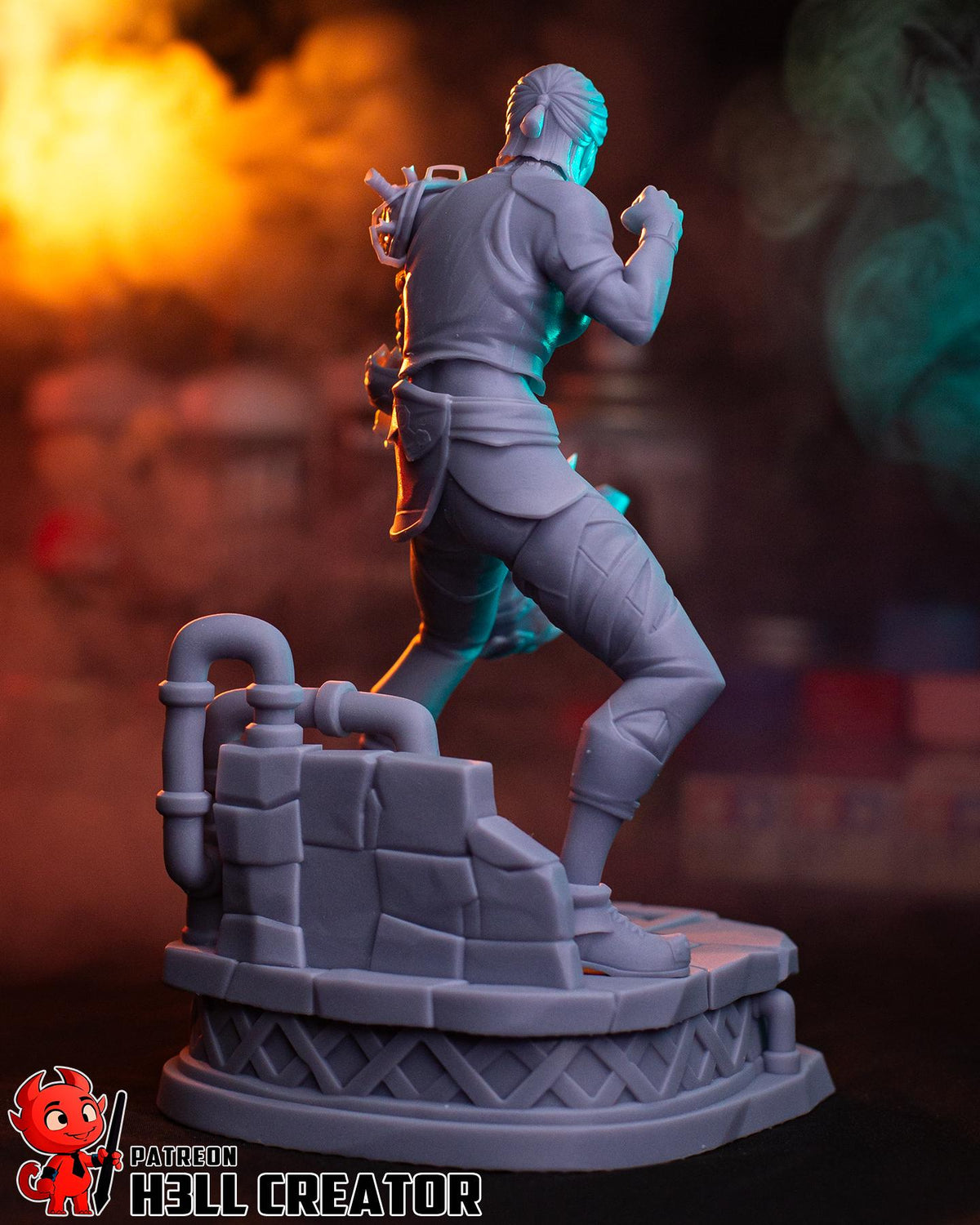 Sevika Figure - Arcane - 3D printed miniature detail view