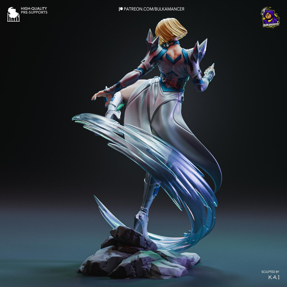 Emma Frost Figure - Marvel Rivals - 3D printed miniature detail view