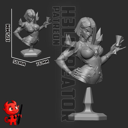 Emma Frost Bust - Marvel Rivals - paintable tabletop miniature product view
