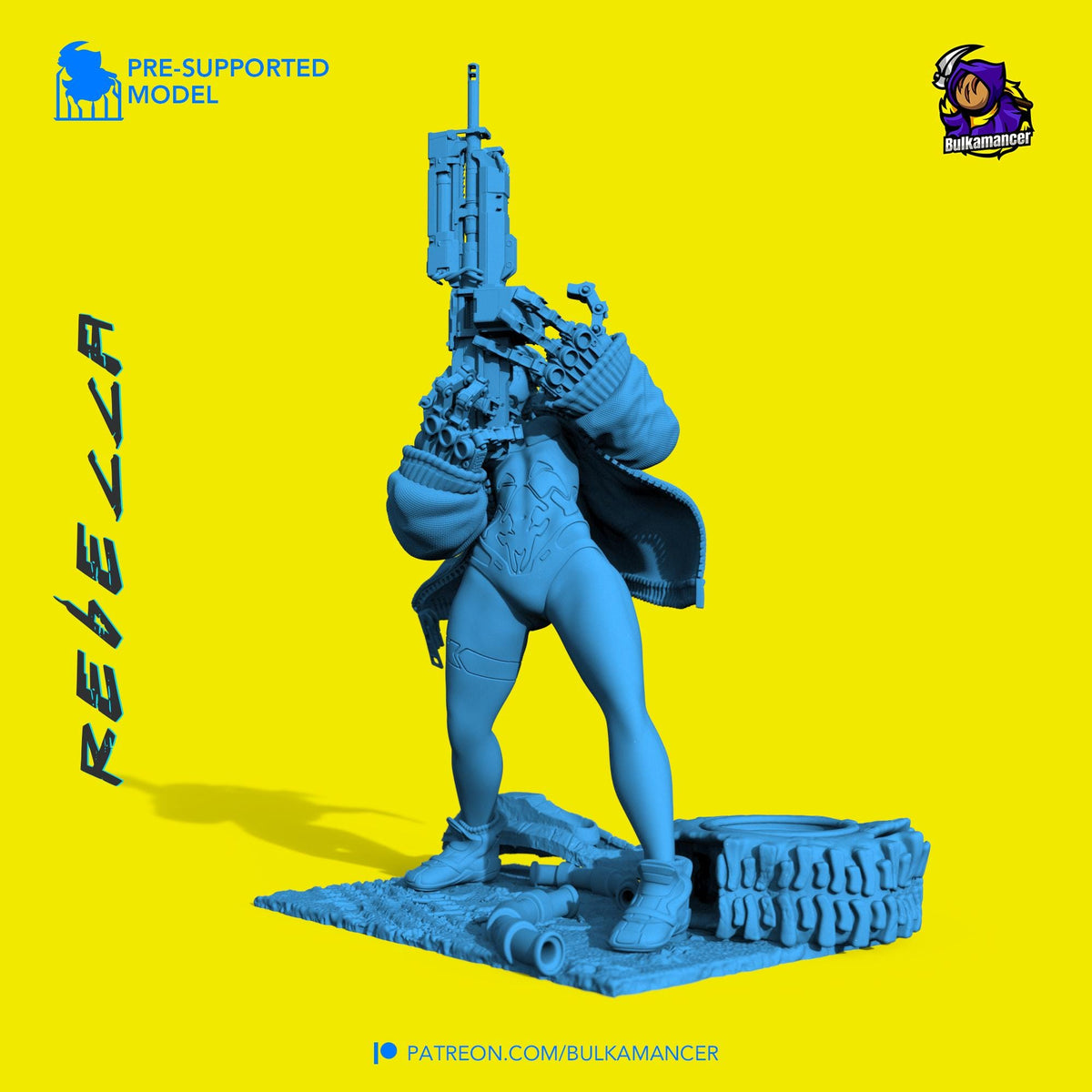 Rebecca Figure - Cyberpunk: Edgerunners - resin tabletop miniature alternate angle