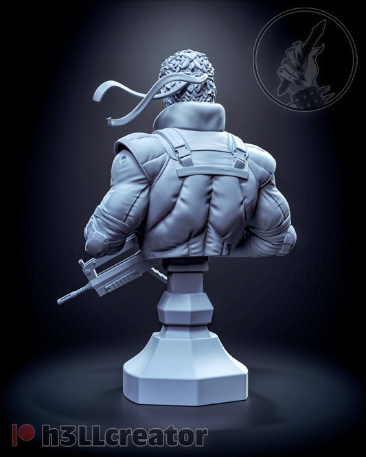 Solid Snake Metal Gear Solid Bust - resin tabletop miniature alternate angle