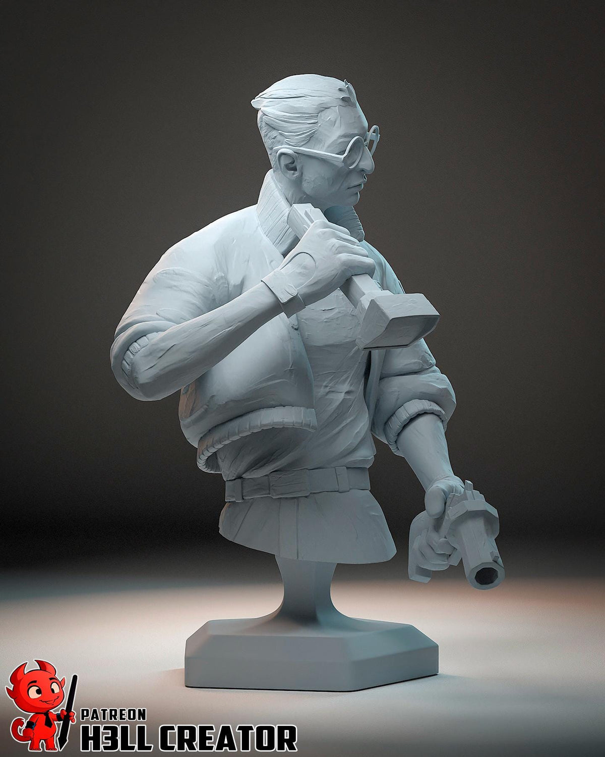 Kim Disco Elysium Bust - resin tabletop miniature front view