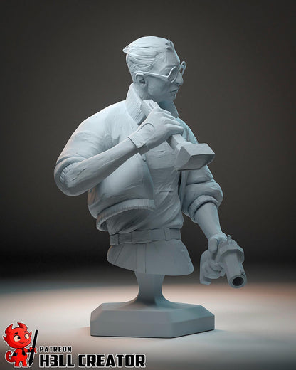 Kim Disco Elysium Bust - resin tabletop miniature front view