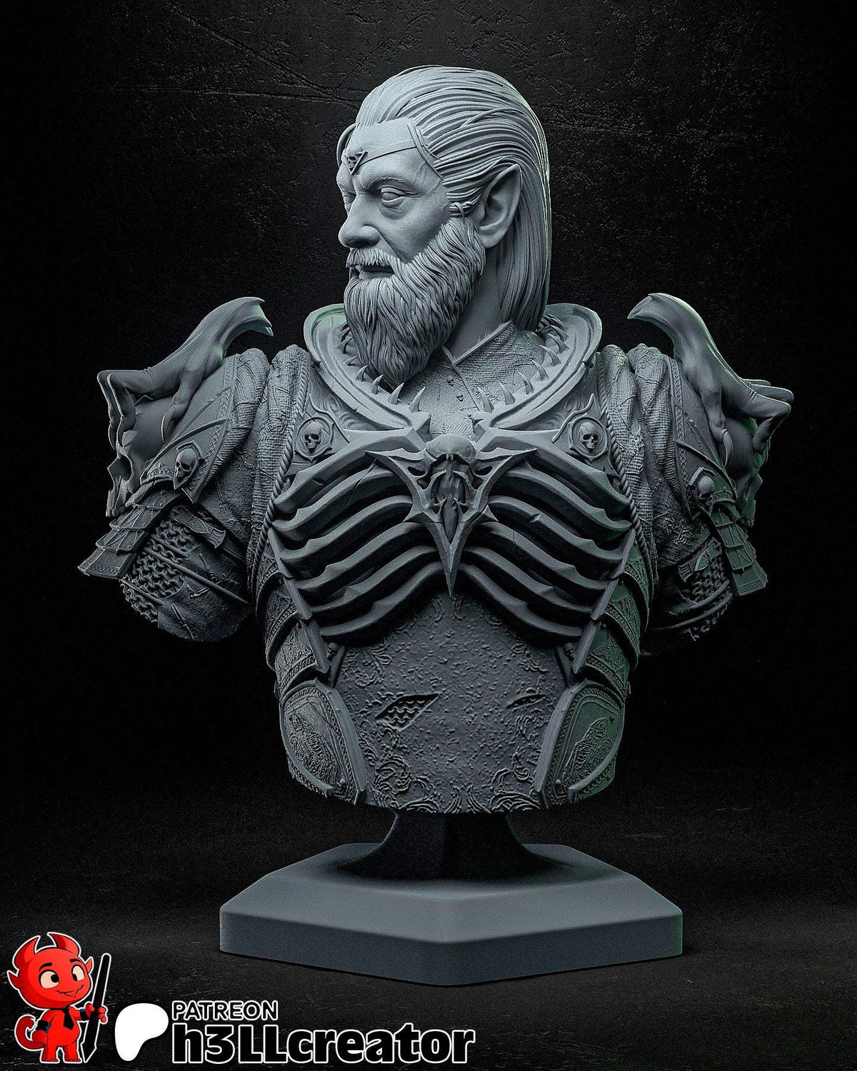 Ketheric Thorm Bust - Baldur's Gate 3 - 3D printed miniature detail view
