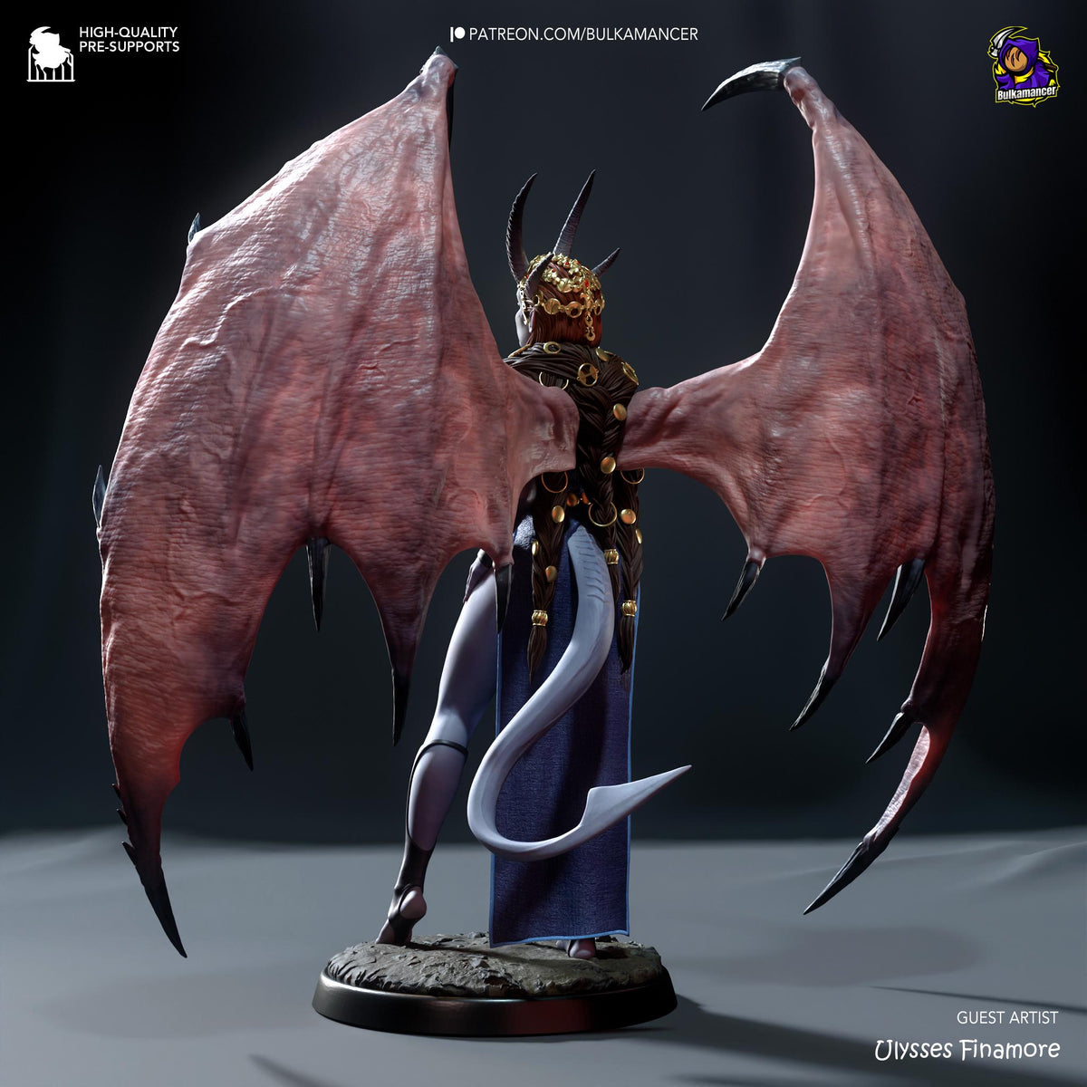 Mizora Figure - Baldur's Gate 3 - resin tabletop miniature alternate angle