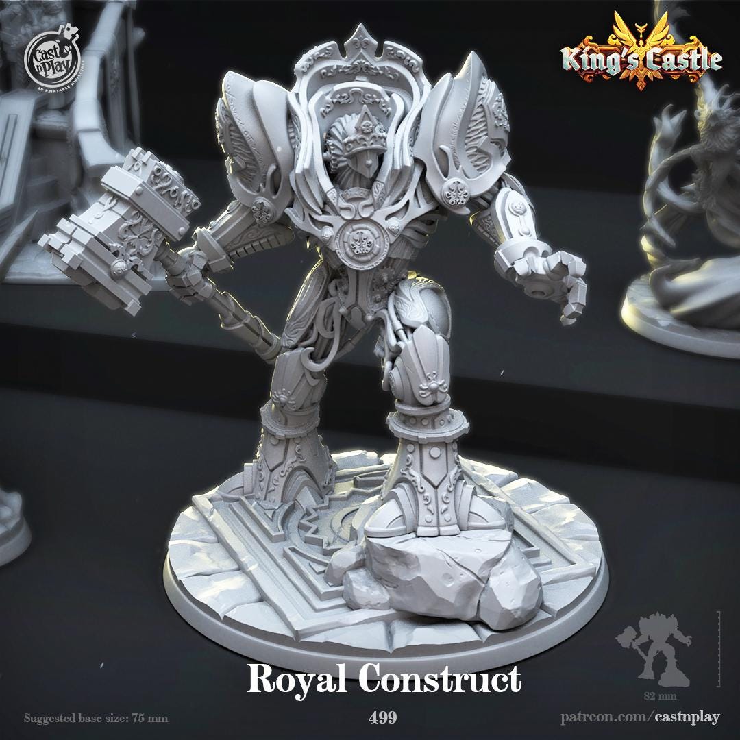 Warforged Miniature - resin tabletop miniature front view