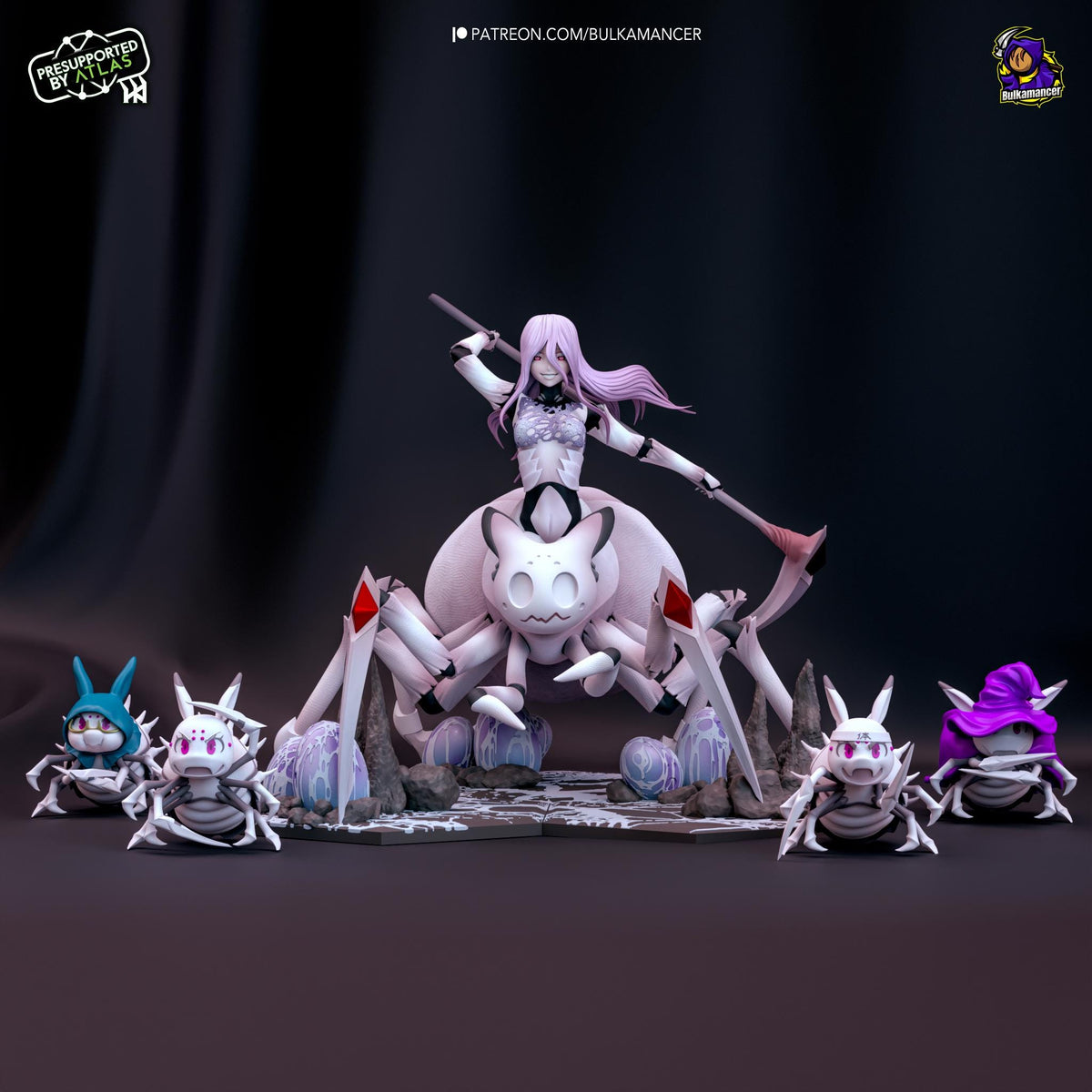 Kumoko and Her Children So'm a Spider Figure - resin tabletop miniature front view