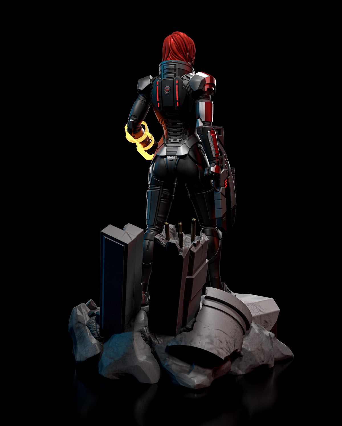 Commander Shepard Figure - Mass Effect - resin tabletop miniature alternate angle
