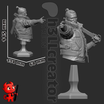Jackie Welles Bust - Cyberpunk 2077 - resin miniature view 5