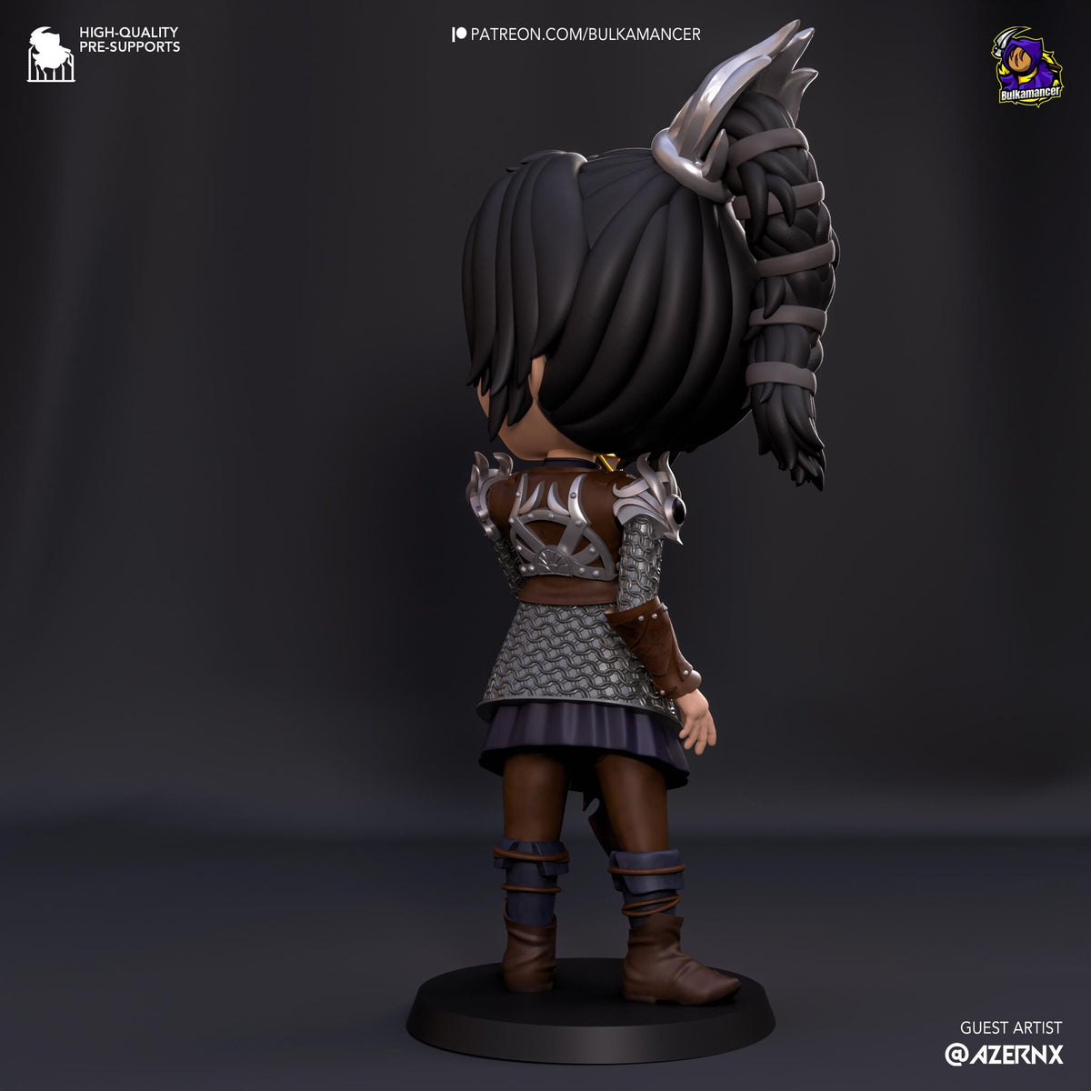Shadowheart Chibi Figure - Baldur's Gate 3 - 3D printed miniature detail view