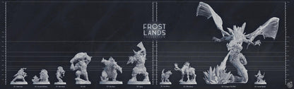 Frost Wolf Enemies, Druid Wild Shape & Companion(s) Miniature - resin tabletop miniature alternate angle