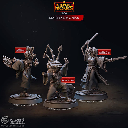 Female Monk Miniature - resin tabletop miniature front view