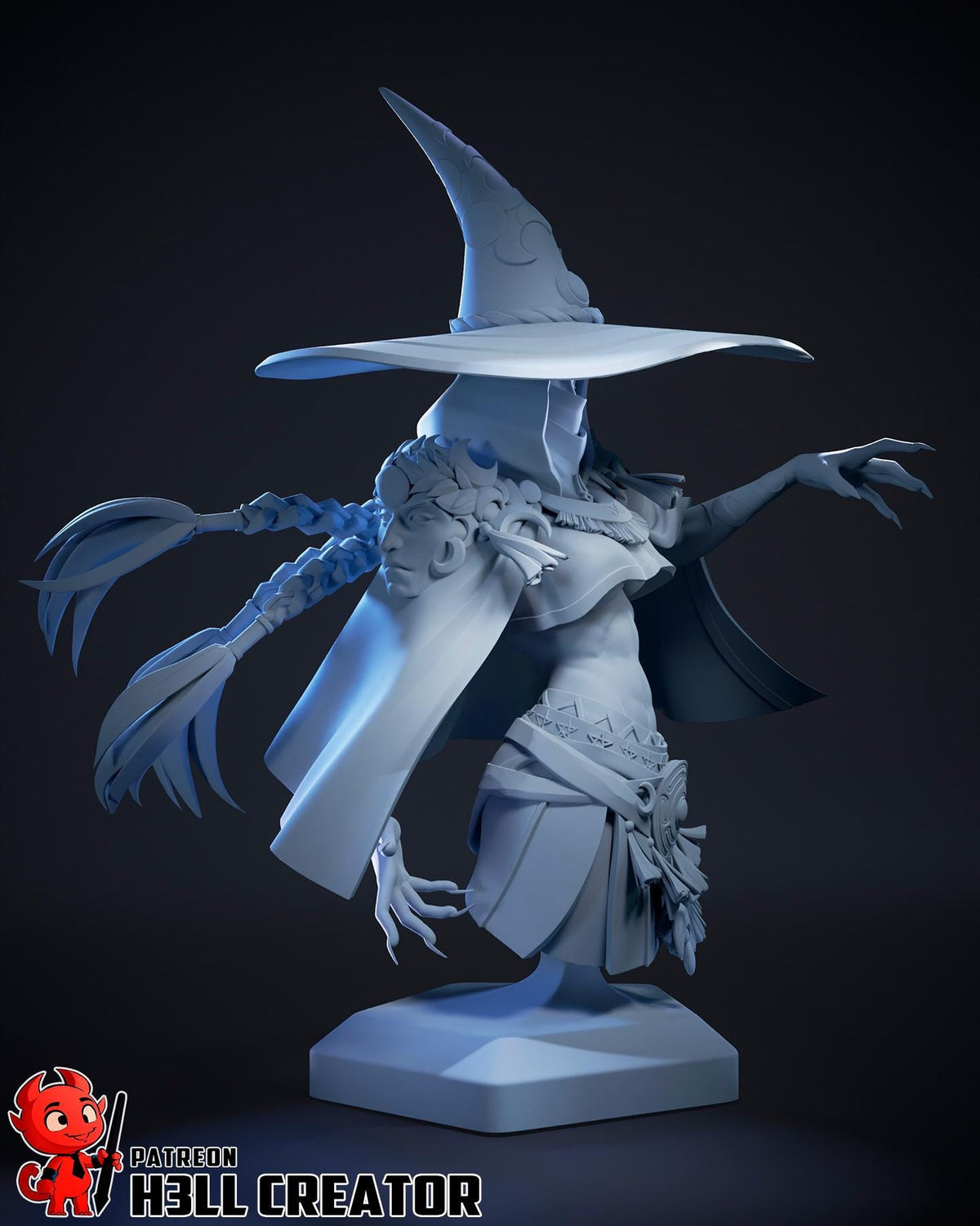Hecate 2 Bust - Hades - resin tabletop miniature alternate angle