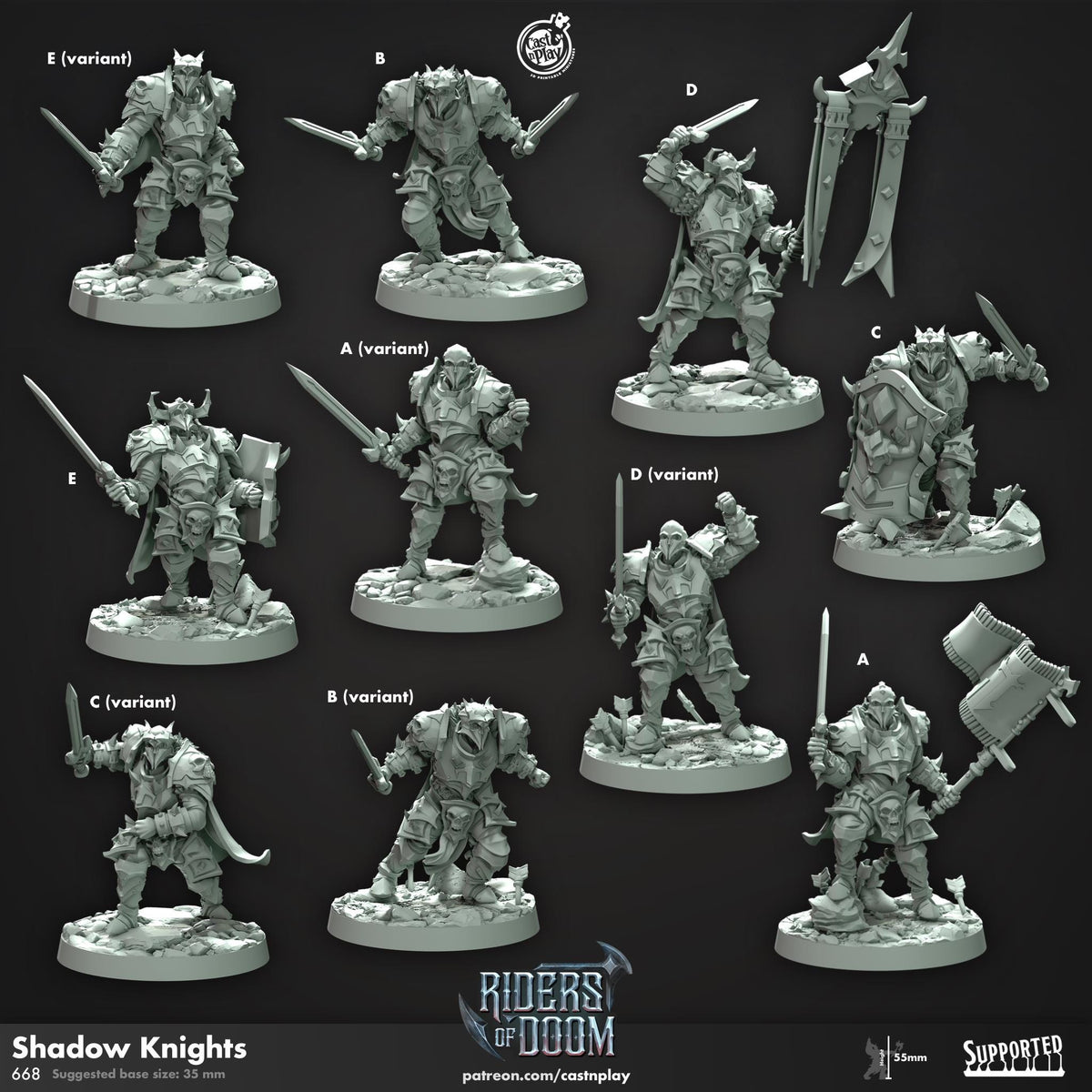 Paladin Miniature - resin tabletop miniature front view