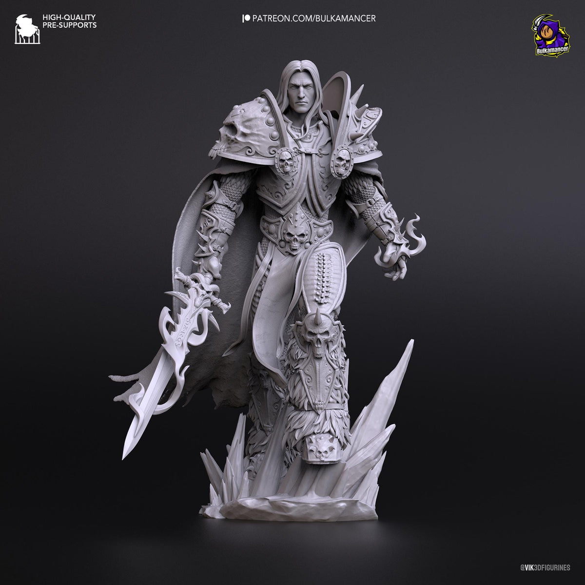 Arthas Wrath of the Lich King Figure - World of Warcraft - paintable tabletop miniature product view
